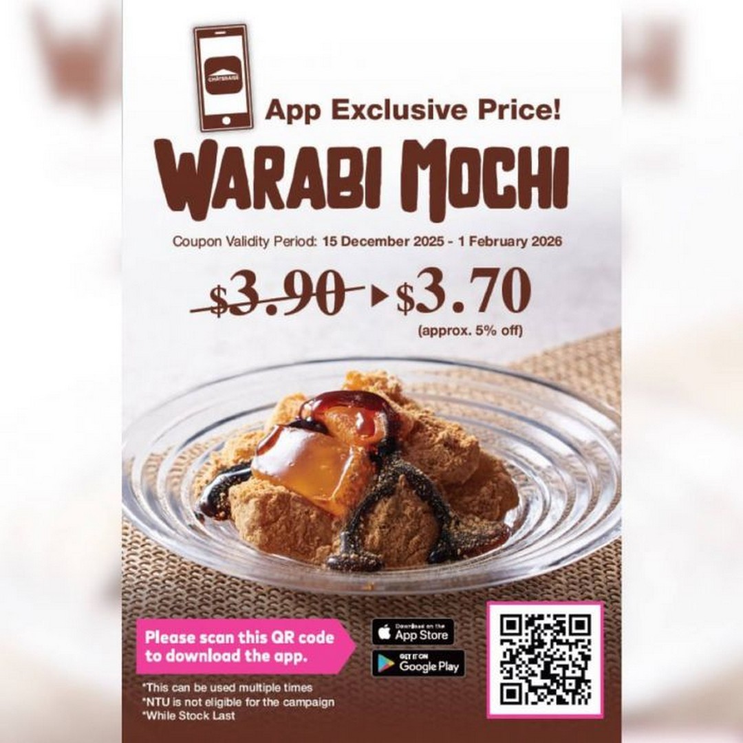 Chateraise-Singapore-App-Exclusive-Warabi-Mochi-Promotion 15 December 2025-1 February 2026: Chateraise Singapore: App Exclusive Warabi Mochi Promotion