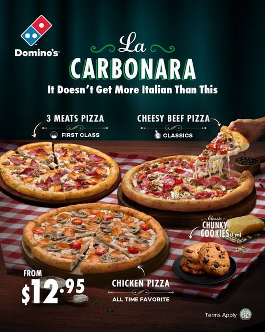 Dominos-Pizza-Singapore-La-Carbonara-Meal-Deals 9 December 2025 onwards: Domino’s Pizza Singapore: La Carbonara & Meal Deals: Promotion for App-Exclusive Savings