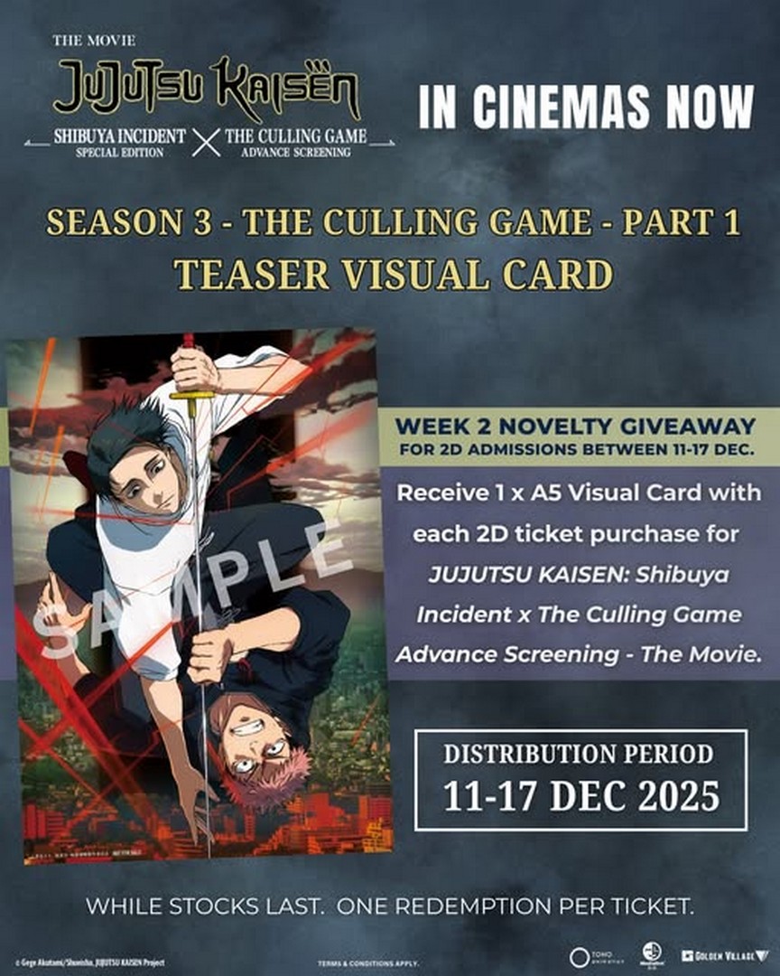 Golden-Village-JuJutsu-Kaisen-Shibuya-Incident-×-The-Culling-Game 11-17 December 2025: Golden Village: JuJutsu Kaisen: Shibuya Incident × The Culling Game Advance Screening Promotion
