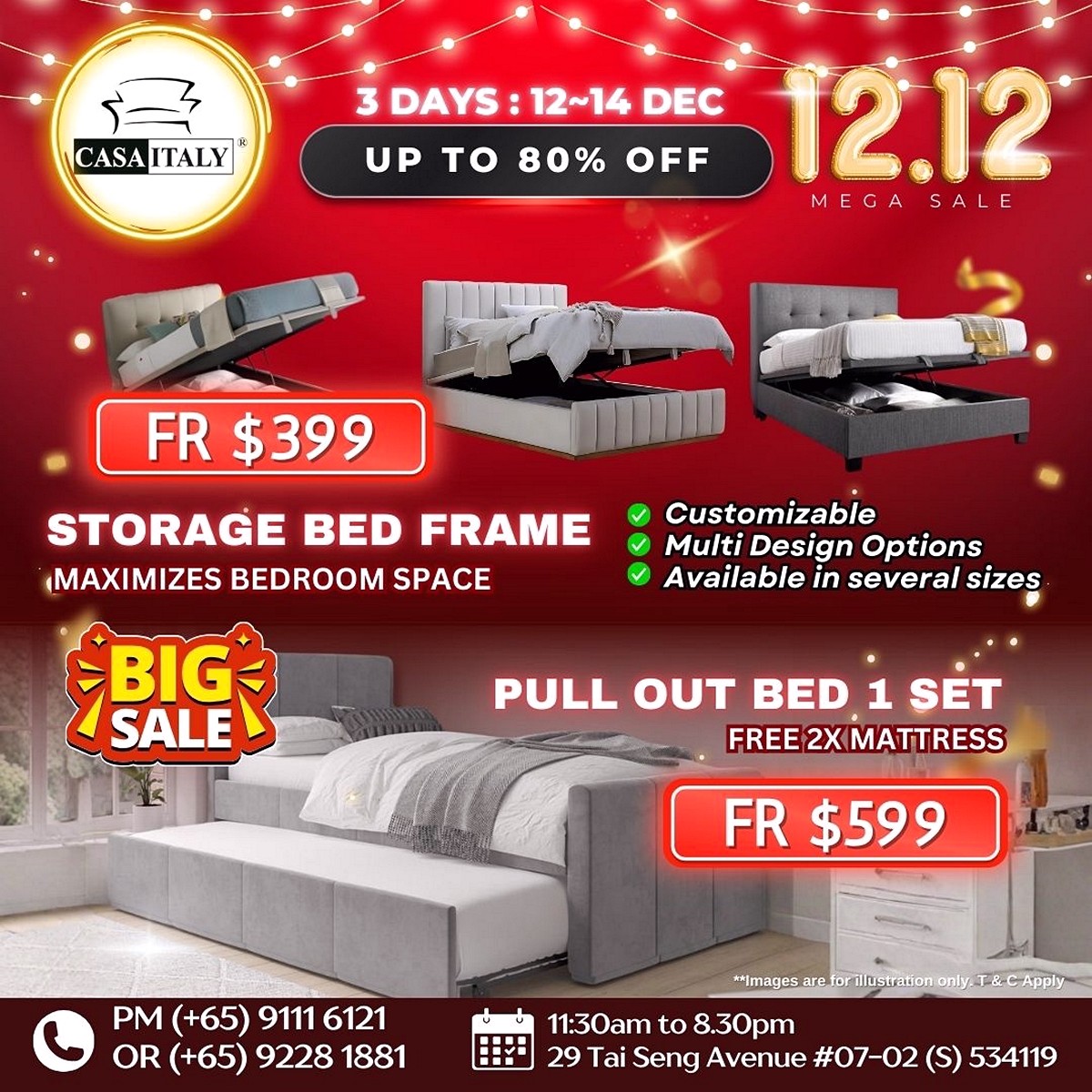 IMG-20251208-WA0004 12–14 December 2025: Casa Italy Mega Furniture Sale – Up to 80% OFF + $12 Top-Up Upgrades at Tai Seng Warehouse