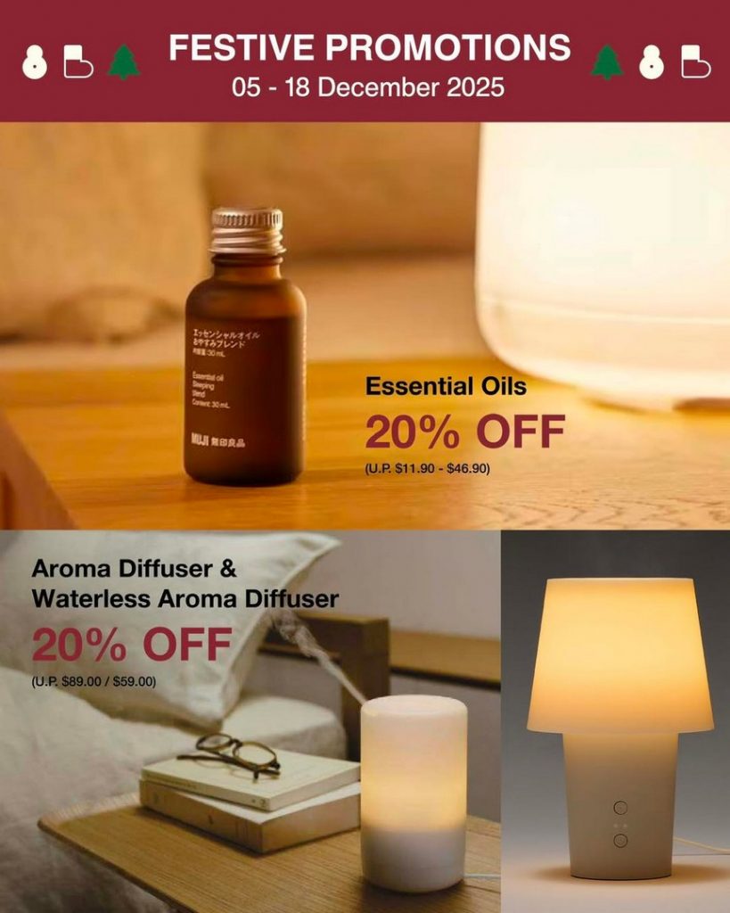 5-18 December 2025: MUJI: Festive Promotion: 20% OFF Diffusers ...