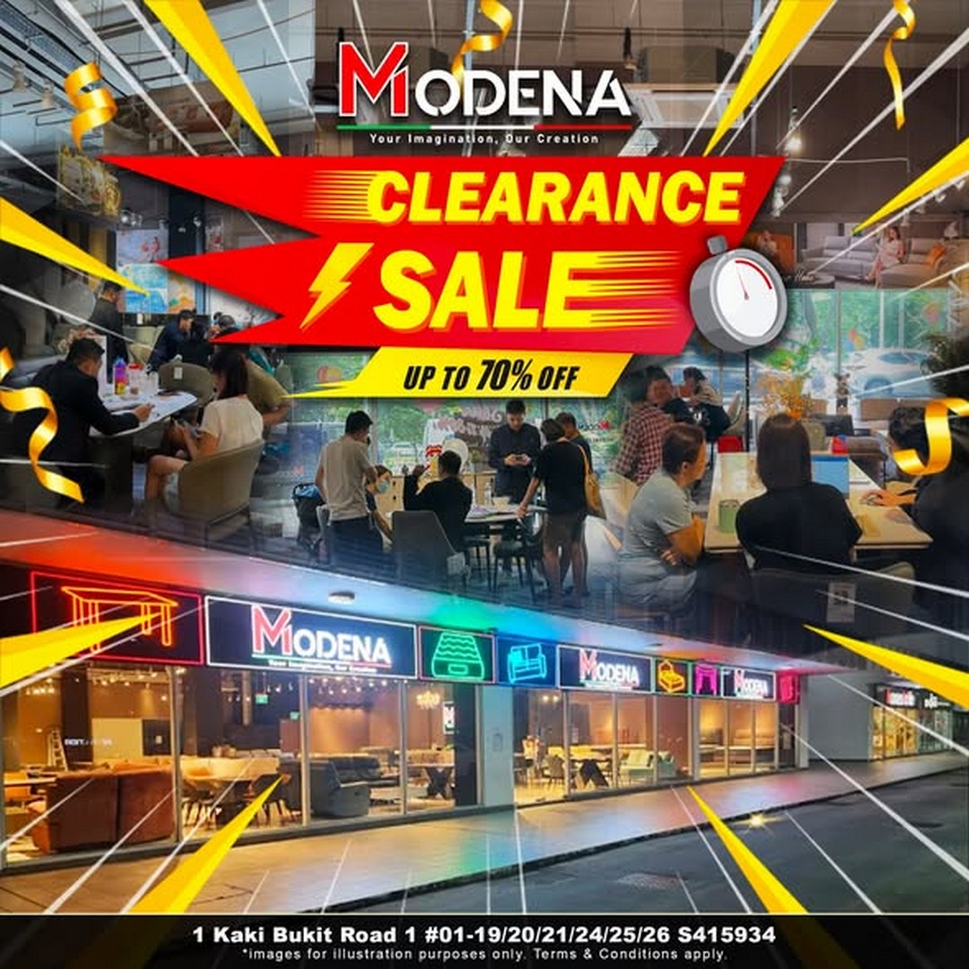Modena-Furnishing-Up-to-70-Off-Showroom-Ready-Stock-Clearance-Sale 15 December 2025 onwards: Modena Furnishing: Up to 70% Off Showroom Ready Stock Clearance Sale at Kaki Bukit Showroom