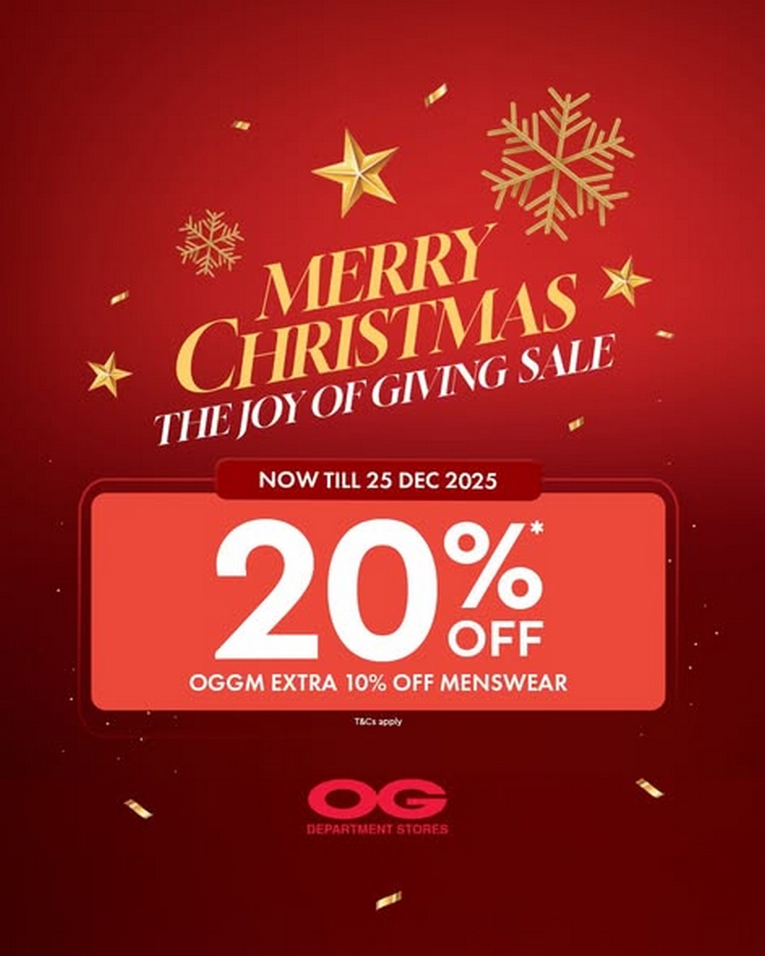 OG-Singapore-Christmas-Storewide-Sale 18-25 December 2025: OG Singapore: Christmas Storewide Sale: 20% Off Across Most Brands