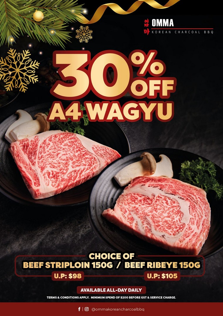 OMMA-Korean-Charcoal-BBQ-Exclusive-Christmas-30-Off 1 December 2025 onwards: OMMA Korean Charcoal BBQ: Exclusive Christmas 30% Off A4 Wagyu Promotion