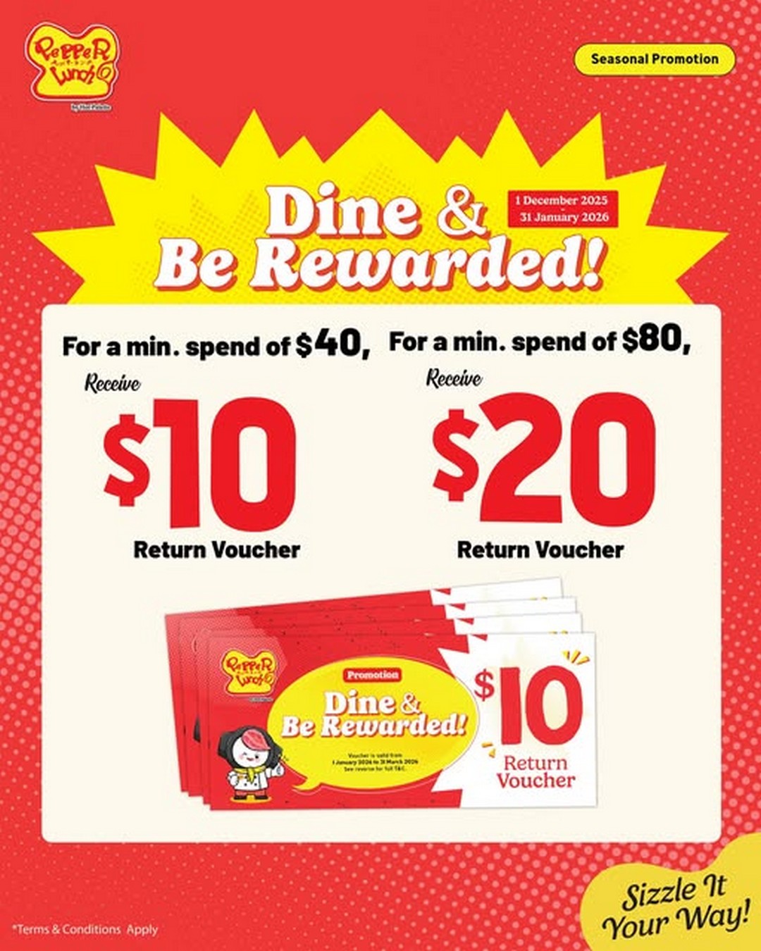 Pepper-Lunch-Singapore-Dine-Earn-Return-Vouchers-Promotion 1 December 2025-31 January 2026: Pepper Lunch Singapore: Dine & Earn Return Vouchers Promotion