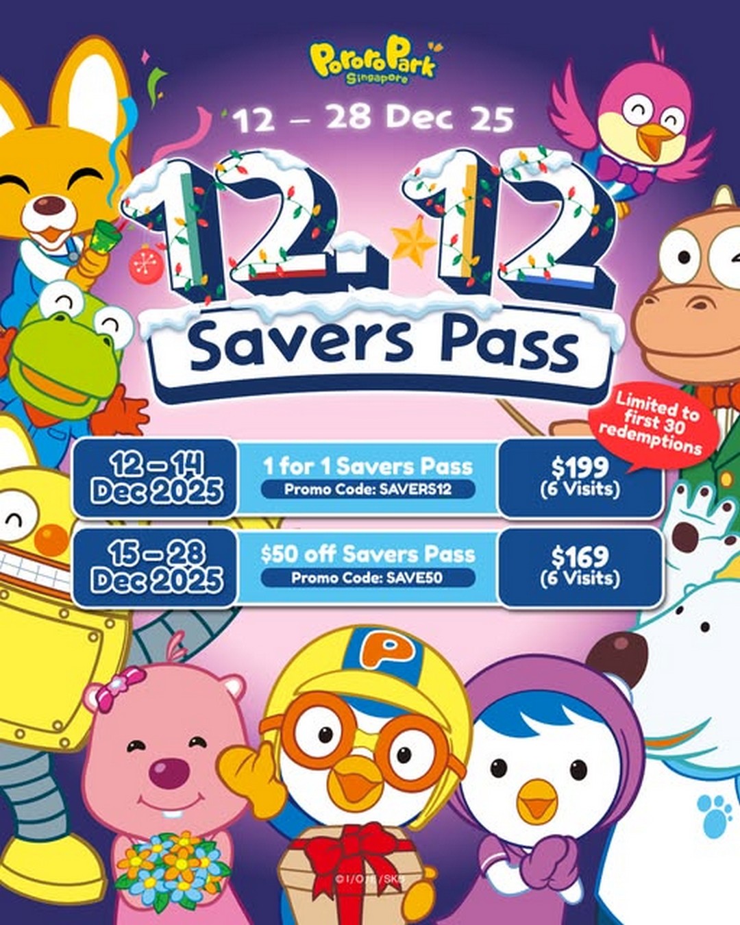 Pororo-Park-Singapore-12.12-Savers-Pass-Promotion 12-28 December 2025: Pororo Park Singapore: 12.12 Savers Pass Promotion – Biggest Playtime Deals of the Year