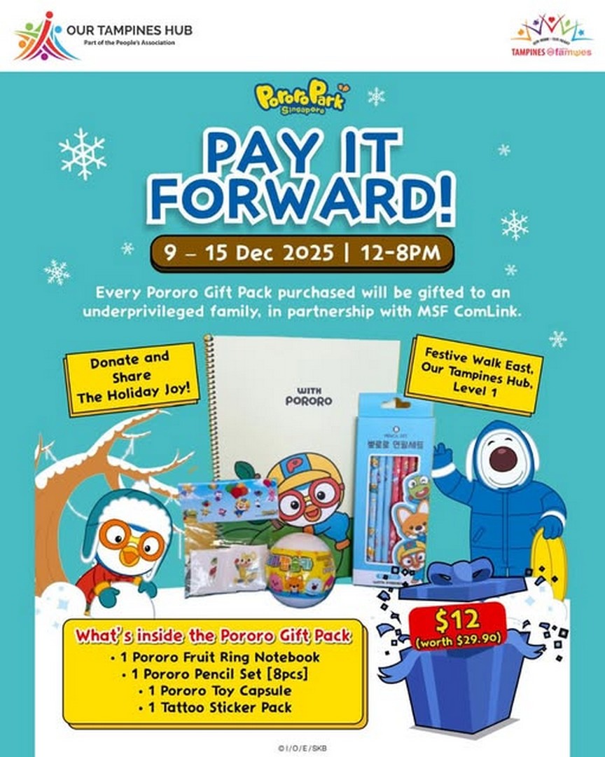 Pororos-Pay-It-Forward-Gift-Pack 9-15 December 2025: Pororo’s Pay It Forward Gift Pack: Festive Season Promotion at OTH Festive Walk East