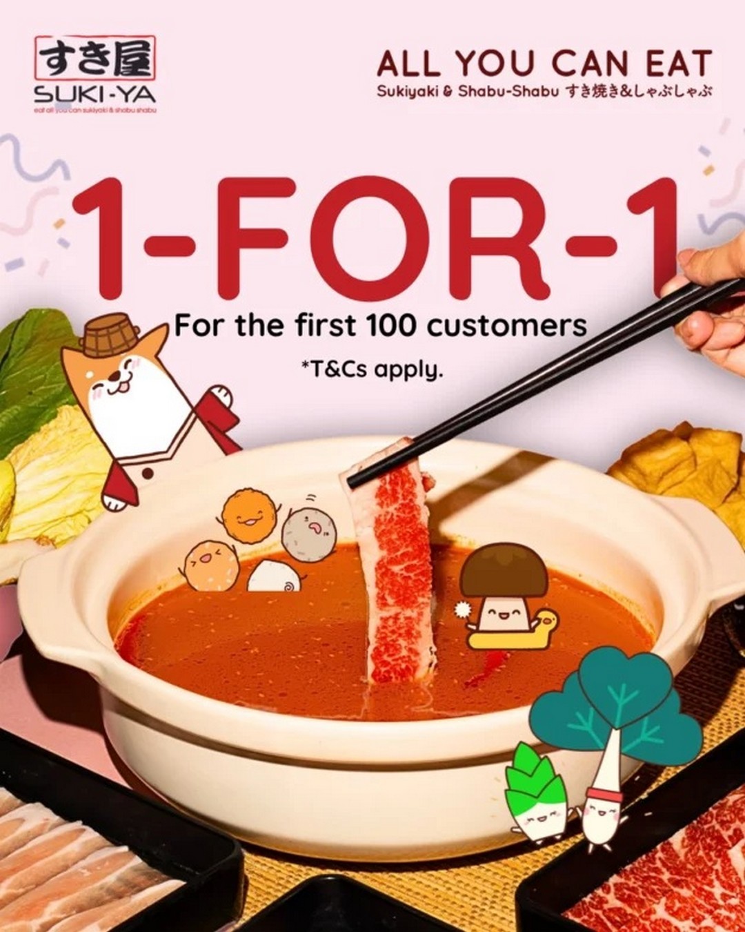 SUKI-YA-Bugis-Early-Bird-1-for-1-Sukiyaki-Buffet-Lunch-Promotion 15-17 December 2025: SUKI-YA Bugis+: Early Bird 1-for-1 Sukiyaki Buffet Lunch Promotion