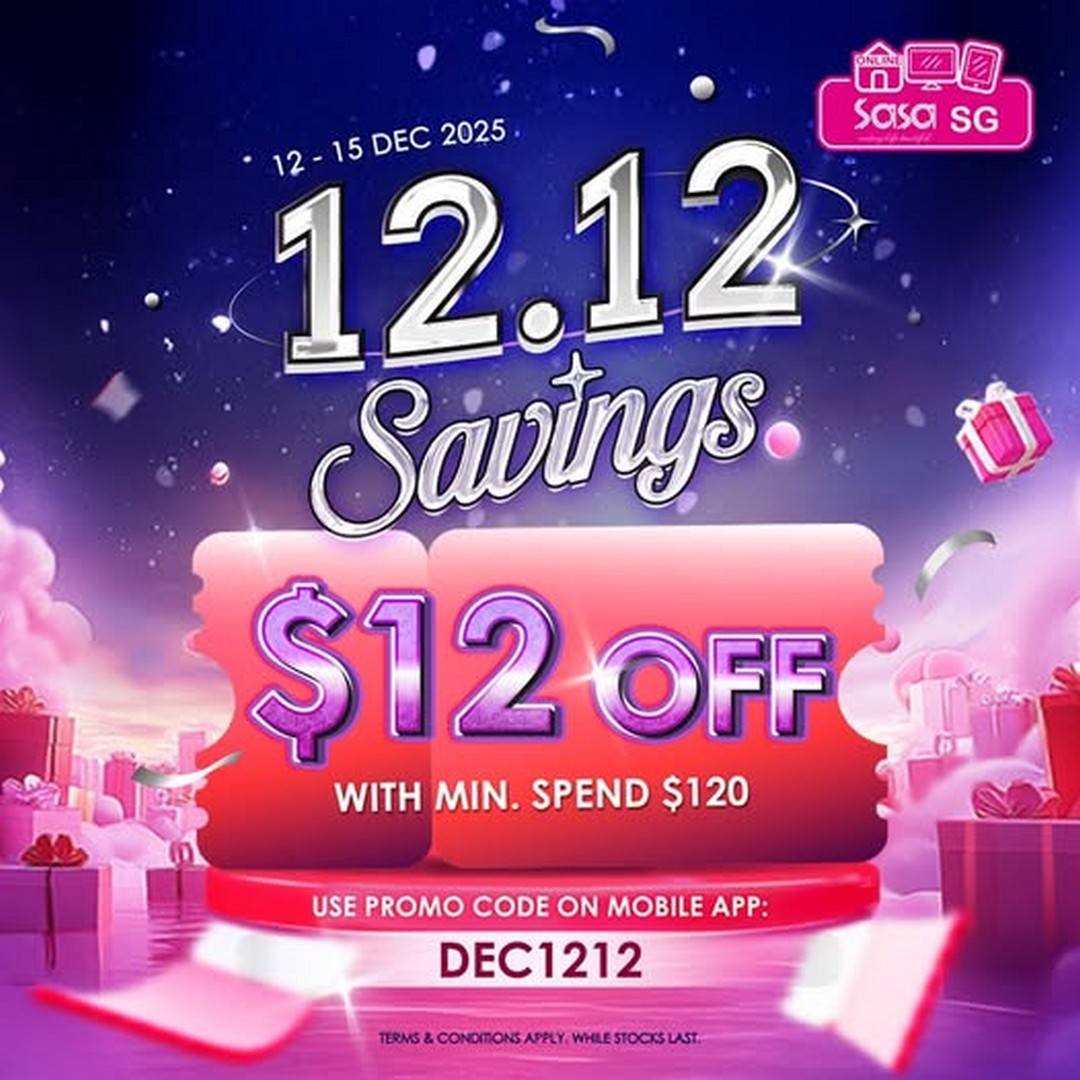 Sa-Sa-Singapore-Online-Exclusive-Beauty-Promotion 12–15 December 2025: Sa Sa Singapore, Online Exclusive Beauty Promotion, $12 Off with Minimum Spend