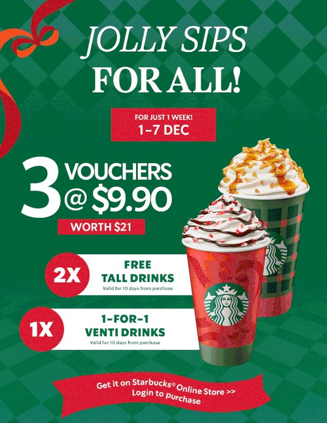 Starbucks-Singapore-9.90-Voucher-Pack-with-Free-Tall-Drinks-1-for-1 1-7 December 2025: Starbucks Singapore: $9.90 Voucher Pack with Free Tall Drinks & 1-for-1 Venti Promotion