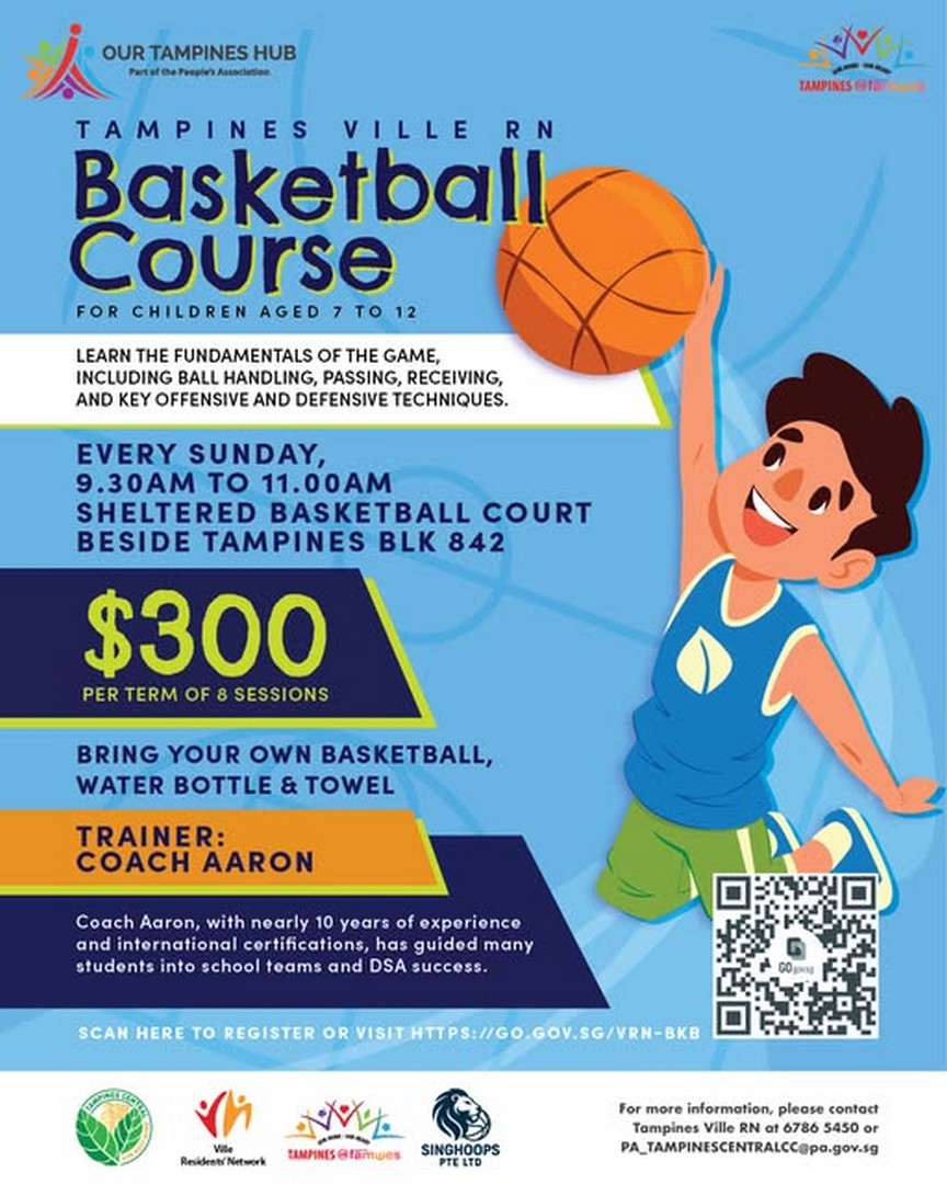 Tampines-Ville-RN-Childrens-Basketball-Lessons-Promotion 9 December 2025 onwards: Tampines Ville RN: Children’s Basketball Lessons Promotion: Learn Basketball Skills Every Sunday
