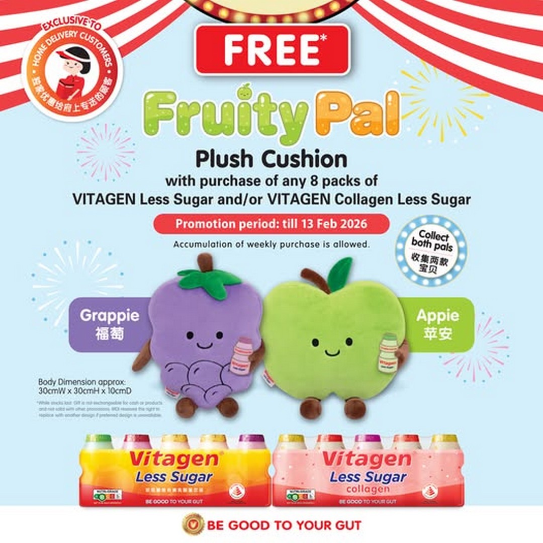 VITAGEN-Singapore-Fruity-Pal-Plush-Cushion-Giveaway-Promotion Now till 13 February 2026: VITAGEN Singapore: Fruity Pal Plush Cushion Giveaway Promotion