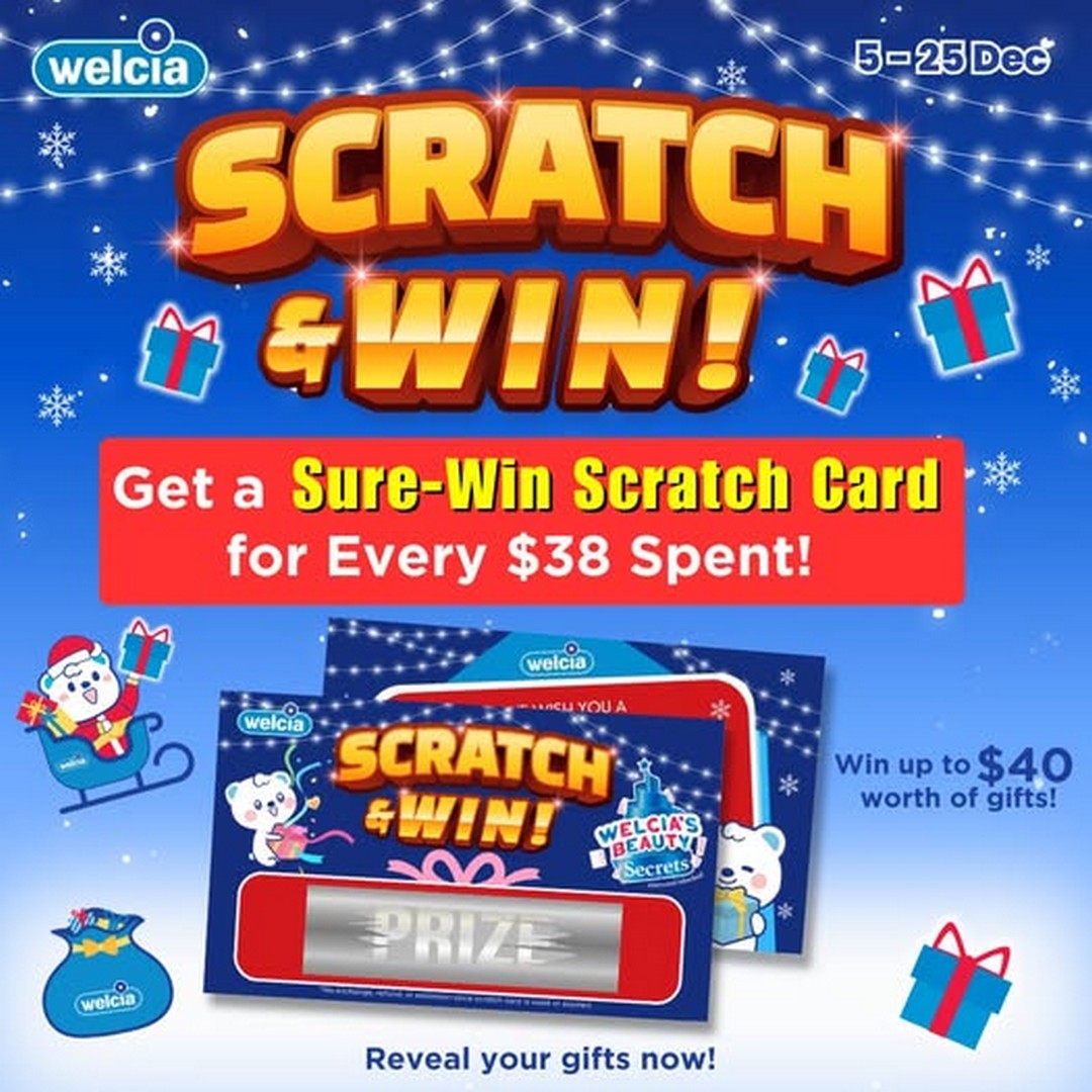 Welcia-Singapore-Scratch-Win-Sure-Win-Giveaway 5-25 December 2025: Welcia Singapore: Scratch & Win Sure-Win Giveaway Promotion at All Stores
