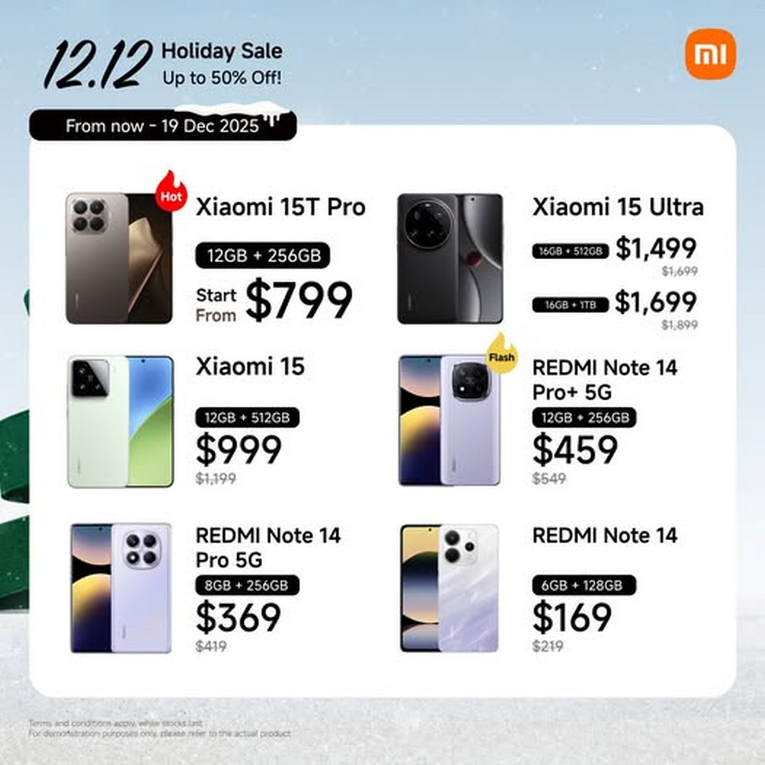 Xiaomi-Singapore-12.12-Sale-Grab-Your-Dream-Smartphone Now till 19 December 2025: Xiaomi Singapore: 12.12 Sale: Grab Your Dream Smartphone at Amazing Prices