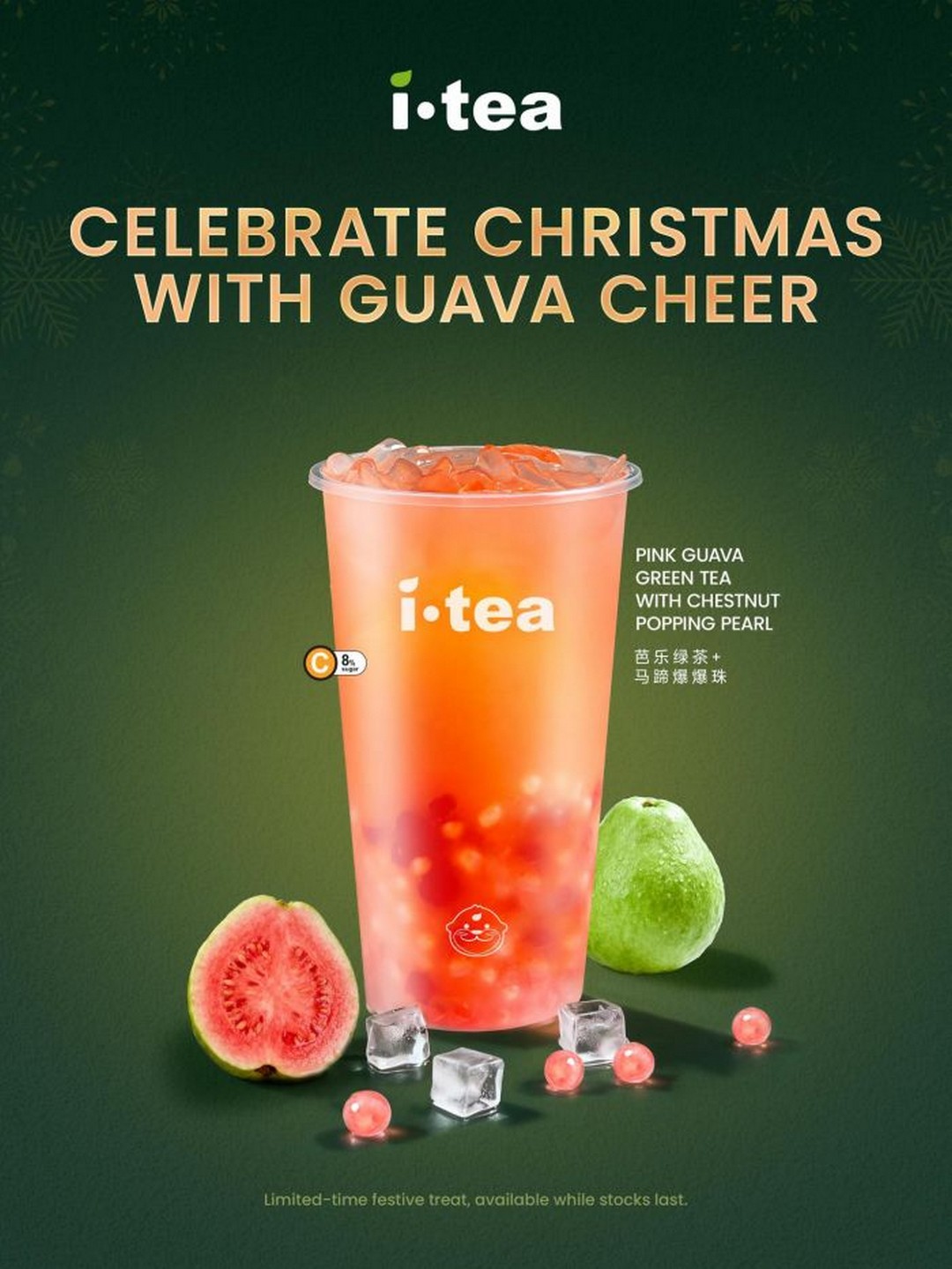 iTea-Singapore-Christmas-Pink-Guava-Green-Tea-Festive-Beverage 17 December 2025 Onwards: iTea Singapore: Christmas Pink Guava Green Tea Festive Beverage Promotion Available Islandwide