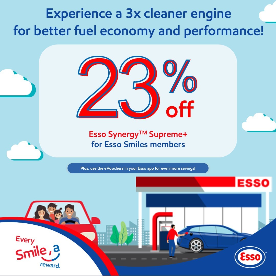 Esso-Singapore-23-Off-Synergy™-Supreme-Fuel-for-Smiles-Members Now till 19 January 2026: Esso Singapore: 23% Off Synergy™ Supreme+ Fuel for Smiles Members Promotion