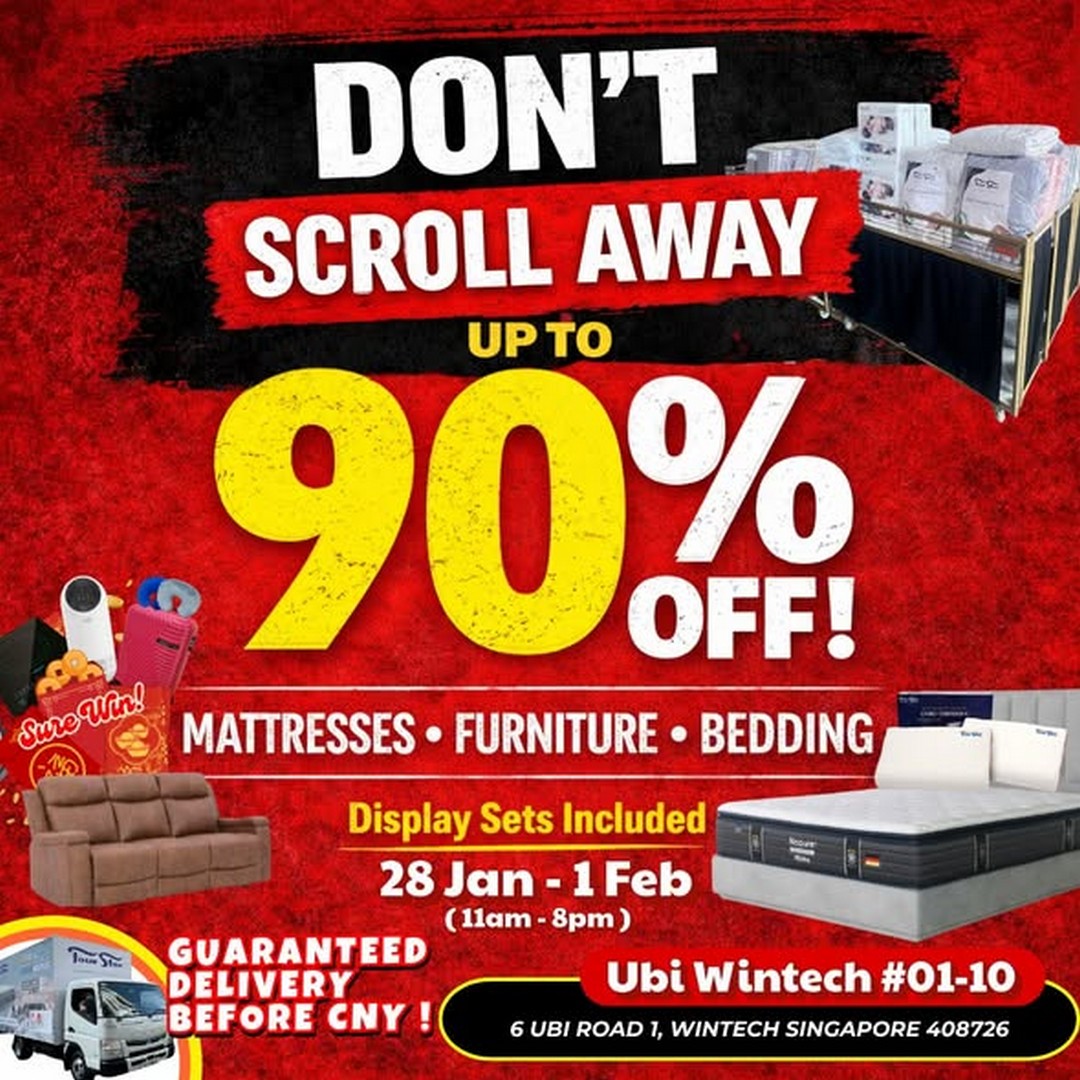 Four-Star-Mattress-Final-Clearance-@-Ubi-Wintech-1 28 January-1 February 2026: Four Star Mattress Final Clearance @ Ubi Wintech: Massive Sale on Mattresses, Furniture & Bedding Accessories
