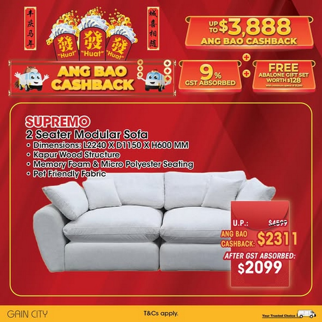 Gain-City-Ang-Bao-Cashback-Promotion-3-2 19 January 2026 onwards: Gain City Ang Bao Cashback Promotion – Save Big on Home Appliances, Absorbed GST and Win a Car at Sungei Kadut & Online
