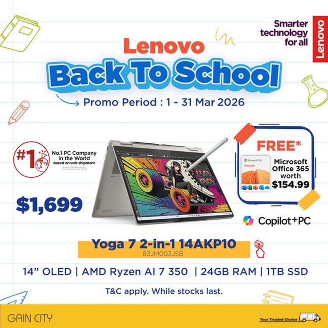 Gain-City-Back-to-School-Promotion-1 1-31 March 2026: Gain City: Back-to-School Promotion: Buy Lenovo Laptops Above $1,599 and Receive Free Microsoft 365