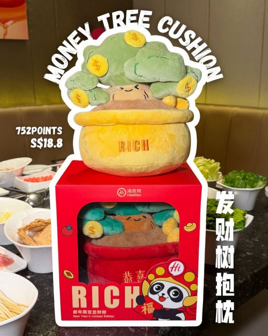 Haidilao-Singapore-Chinese-New-Year-Limited-Edition-Money 27 January 2026 onwards: cy Tree Cushion Promotion – Auspicious Festive Collectible for Reunion Dining