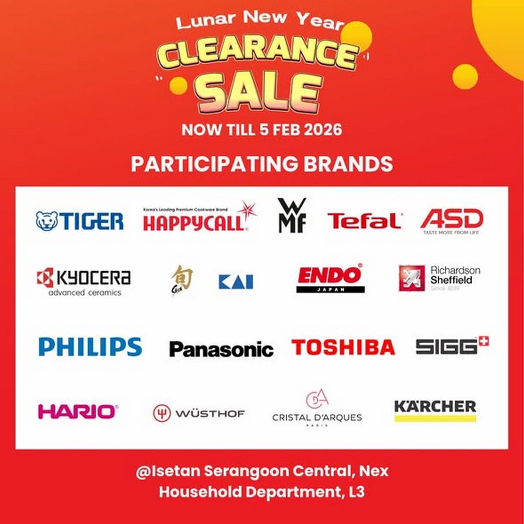 Isetan-Singapore-Lunar-New-Year-Clearance-Sale-3 Now till 5 February 2026: Isetan Singapore Lunar New Year Clearance Sale: Enjoy Up to 70% Off Kitchenware, Tableware & Electrical Appliances