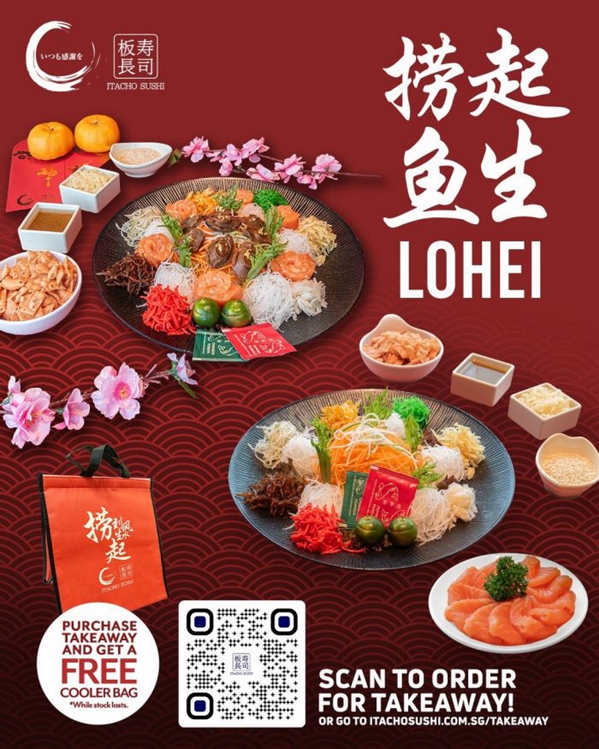 Itacho-Sushi-Singapore-Year-of-the-Horse-Lo-Hei-Yu-Sheng-Promotio 27 January 2026 onwards: Itacho Sushi Singapore: Year of the Horse Lo Hei Yu Sheng Promotion with Free Cooler Bag for Takeaway – Chinese New Year Promotion at Selected Outlets