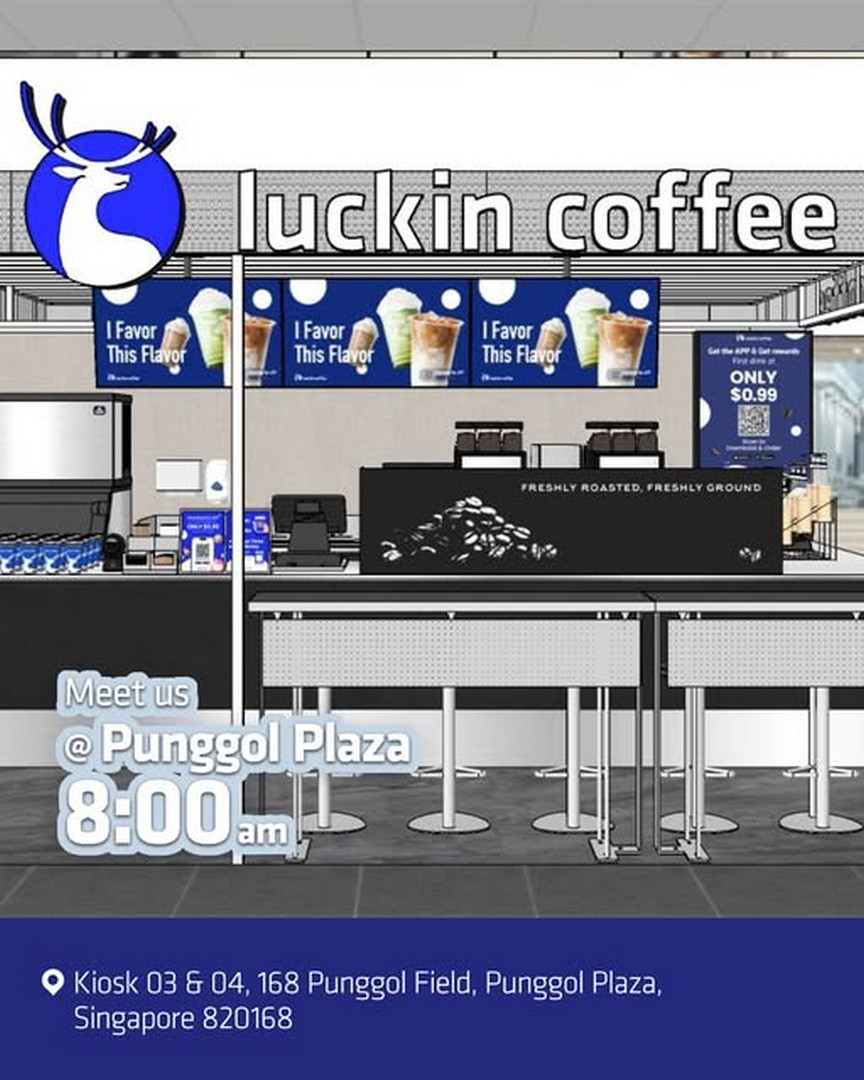 Luckin-Coffee-Singapore-Punggol-Plaza-Grand-Opening 31 December 2025–13 January 2026: Luckin Coffee Singapore Punggol Plaza Grand Opening 1-for-1 Drinks Promotion