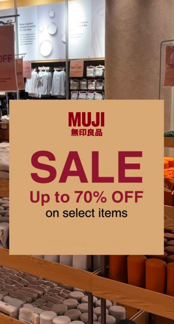 MUJI-Jewel-Changi-Airport-Up-to-70-OFF-Clearance-Sale 19 January 2026 onwards: MUJI Jewel Changi Airport: Up to 70% OFF Clearance Sale on Selected Essentials, Home & Furniture Deals