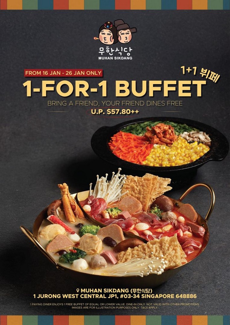 Muhan-Sikdang-Grand-Opening-1-for-1-Korean-Buffet-Promotio 16-26 January 2025: Muhan Sikdang: Grand Opening 1-for-1 Korean Buffet Promotion at Jurong Point