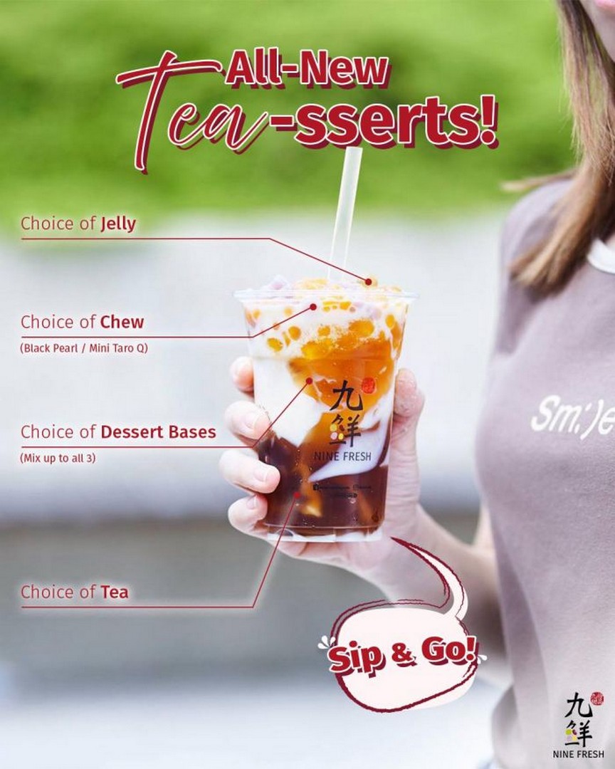 Nine-Fresh-Singapore-All-New-Tea-sserts-Dessert-in-a-Cup-Promotion 27 January 2026 onwards: Nine Fresh Singapore: All-New Tea-sserts Dessert in a Cup Promotion – Customisable Grab-and-Go Dessert Experience