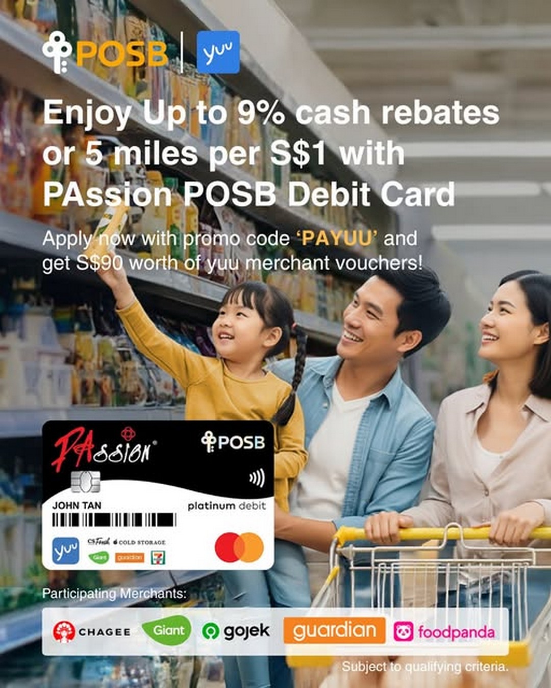 PAssion-POSB-Debit-Card-Apply-Receive-S90-yuu 1 October 2025–31 March 2026: PAssion POSB Debit Card: Apply & Receive S$90 yuu Merchant Vouchers Promotion