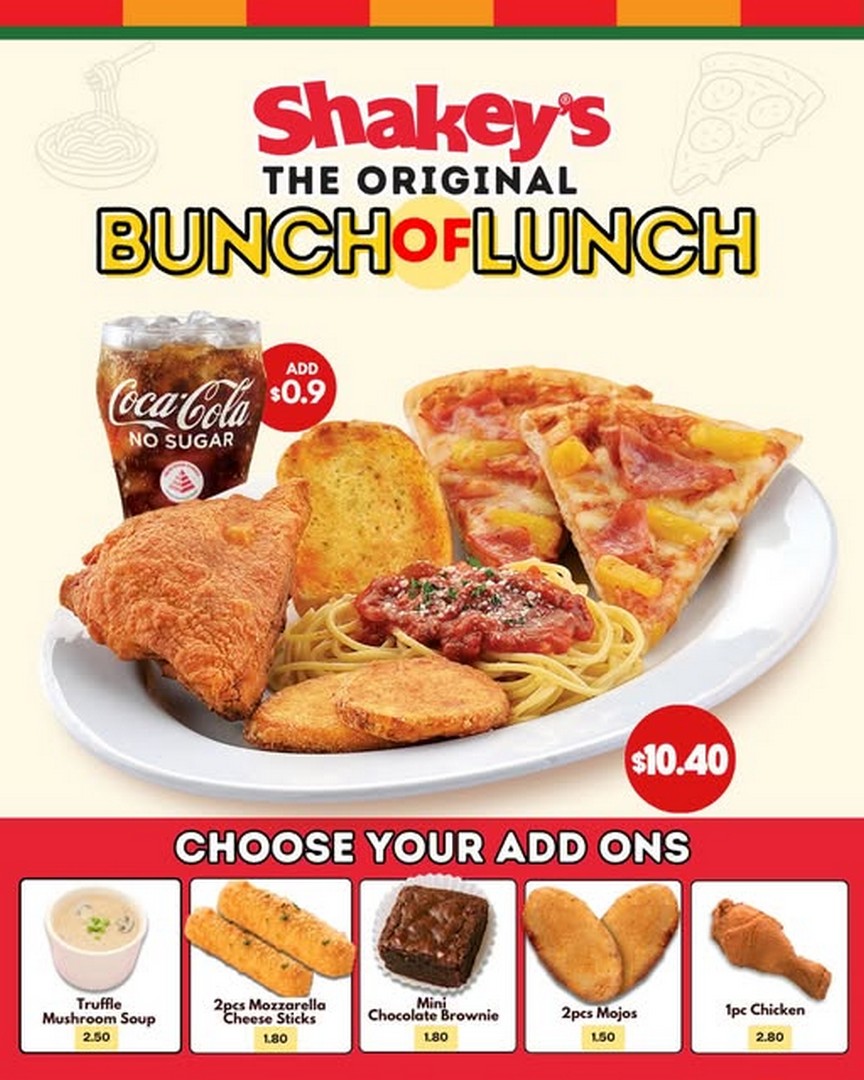 Shakeys-Singapore-Bunch-of-Lunch-Deal 20 January 2026 onwards: Shakey's Singapore: Bunch of Lunch Deal – All-in-One Lunch Promotion