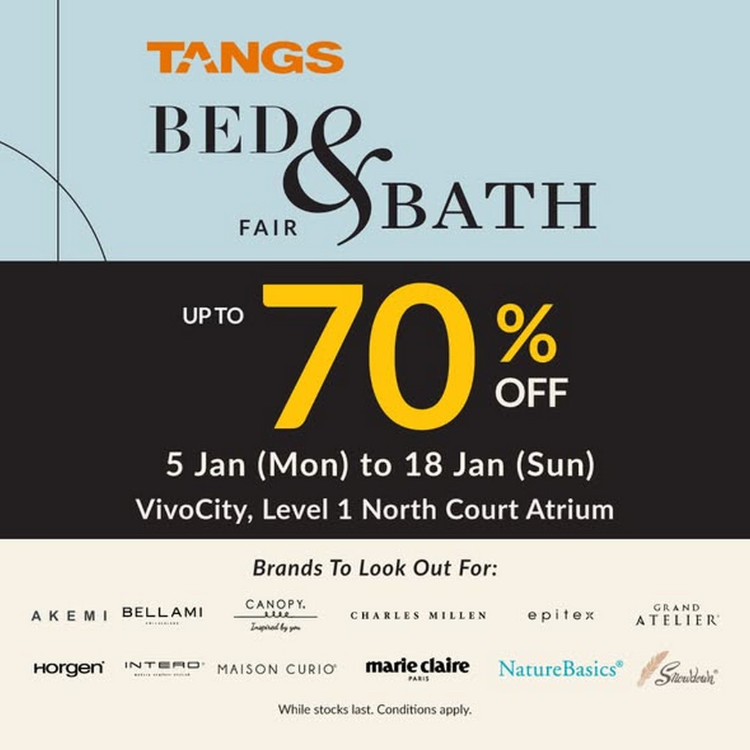 TANGS-Bed-Bath-Fair Now till 18 January 2026: TANGS Bed & Bath Fair: Refresh Your Home with Up to 70% Off Bedding and Home Essentials Promotion