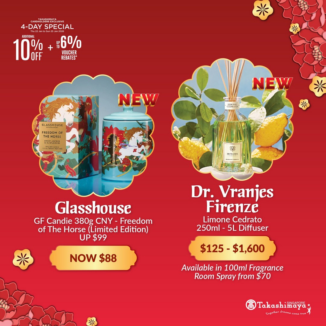 Takashimaya-Department-Store-Lunar-New-Year-Home-Living-Promotion-17 22–25 January 2026: Takashimaya Department Store Lunar New Year Home & Living Promotion – Extra 10% OFF, Vouchers, Online Promo Codes & Extended Shopping Hours in Singapore