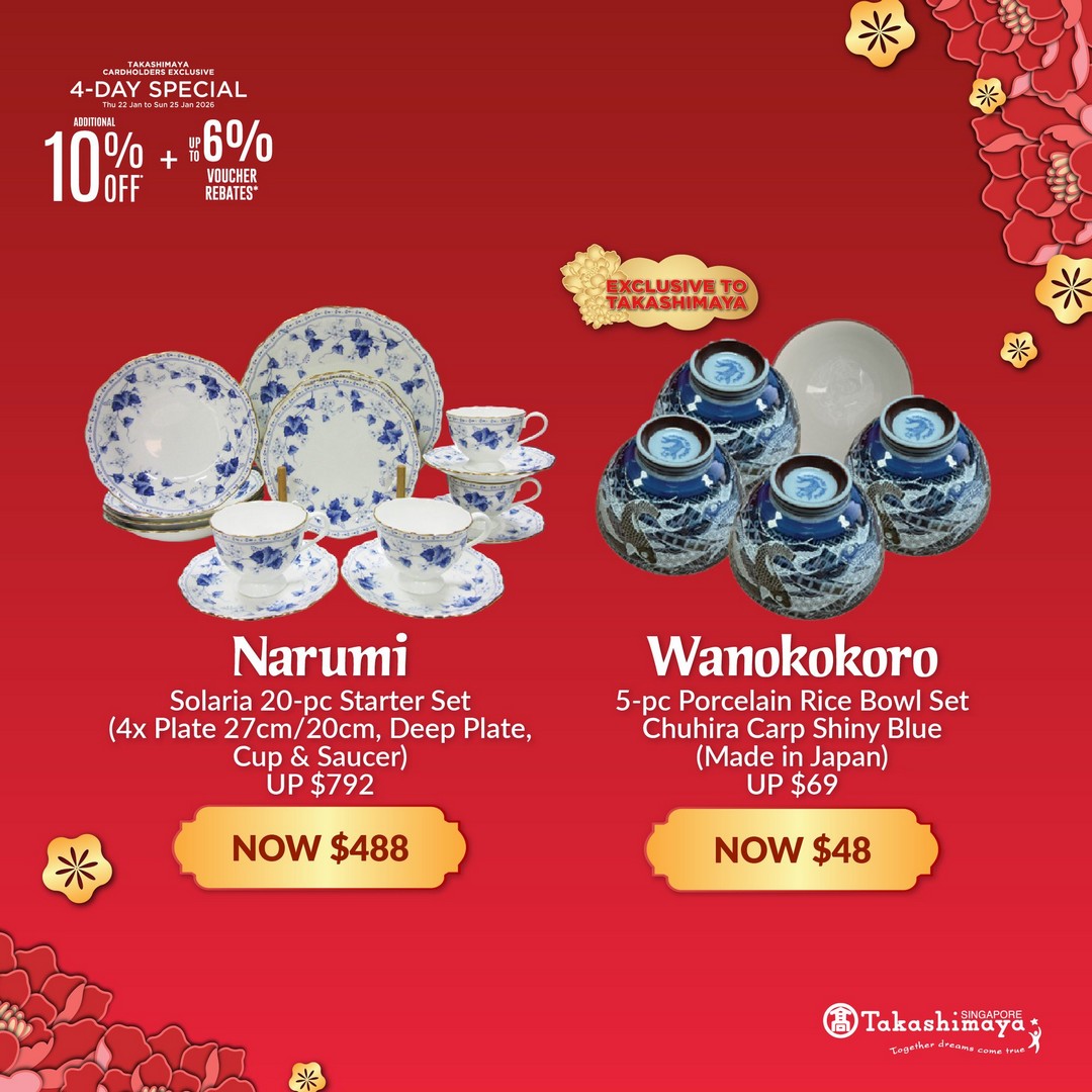 Takashimaya-Department-Store-Lunar-New-Year-Home-Living-Promotion-4 22–25 January 2026: Takashimaya Department Store Lunar New Year Home & Living Promotion – Extra 10% OFF, Vouchers, Online Promo Codes & Extended Shopping Hours in Singapore