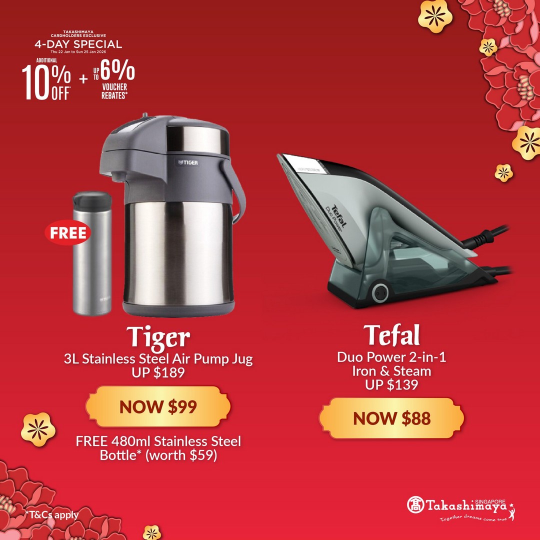 Takashimaya-Department-Store-Lunar-New-Year-Home-Living-Promotion-8 22–25 January 2026: Takashimaya Department Store Lunar New Year Home & Living Promotion – Extra 10% OFF, Vouchers, Online Promo Codes & Extended Shopping Hours in Singapore