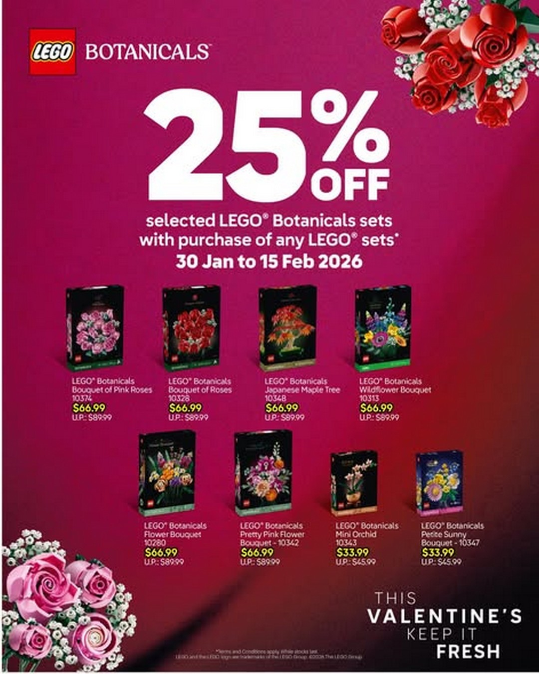 Toys-R-Us-Singapore-LEGO®-Botanicals-Promotion-1 30 January-15 February 2026: Toys"R"Us Singapore: LEGO® Botanicals Promotion: 25% Off Selected Sets