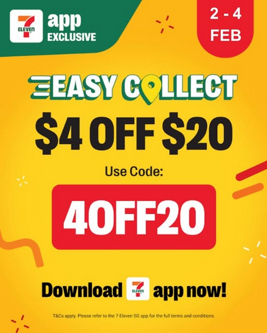 7-Eleven-Singapore-EasyCollect-Must-Haves-Promotion 2-4 February 2026: 7-Eleven Singapore: EasyCollect Must-Haves Promotion: Redeem $4 Off $20