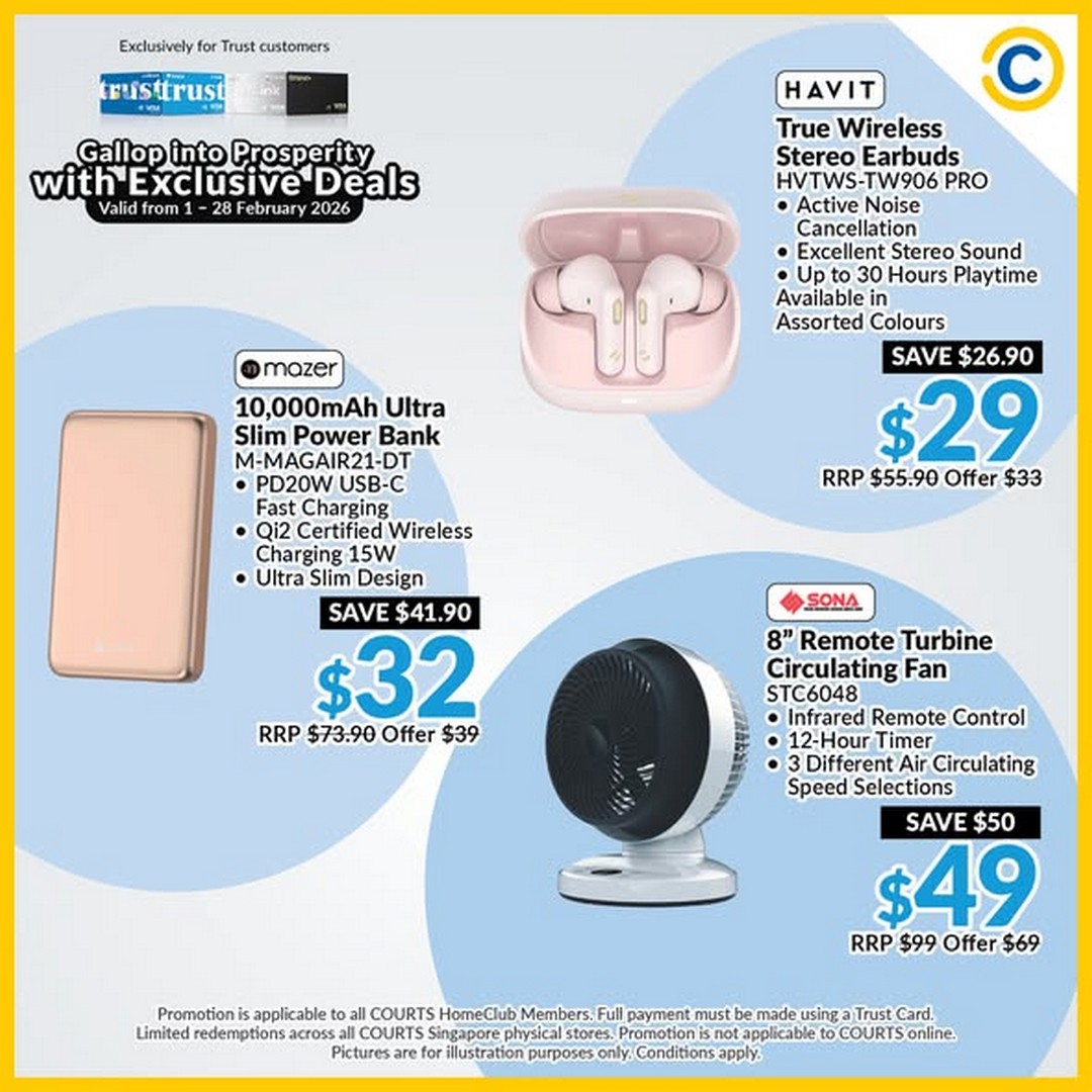 COURTS-Singapore-Exclusive-Trust-Cardmember-Deals-1 Now till 28 February 2026: COURTS Singapore: Exclusive Trust Cardmember Deals on Home & Tech Essentials: Promotion