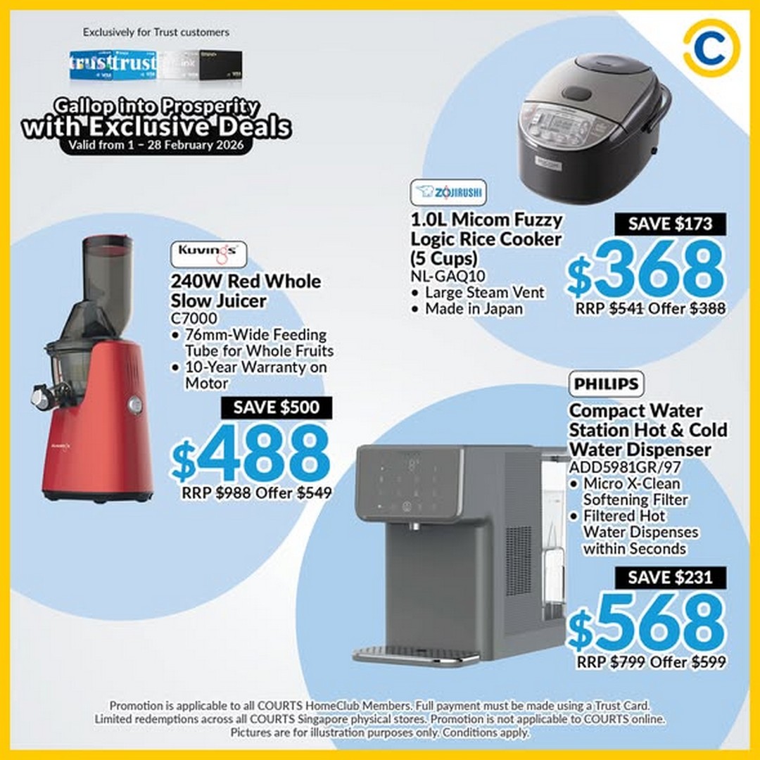 COURTS-Singapore-Exclusive-Trust-Cardmember-Deals-3 Now till 28 February 2026: COURTS Singapore: Exclusive Trust Cardmember Deals on Home & Tech Essentials: Promotion