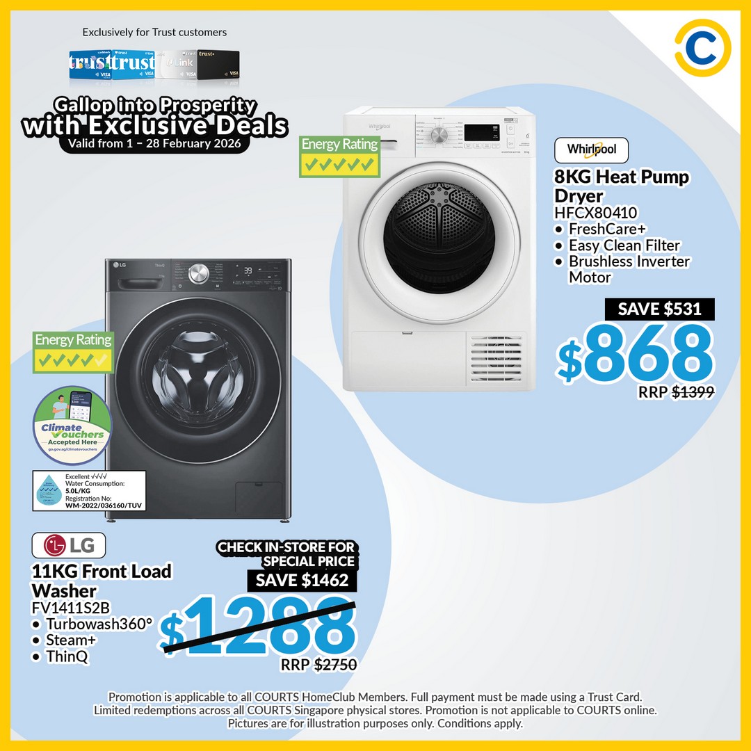 COURTS-Singapore-Exclusive-Trust-Cardmember-Deals-4 Now till 28 February 2026: COURTS Singapore: Exclusive Trust Cardmember Deals on Home & Tech Essentials: Promotion
