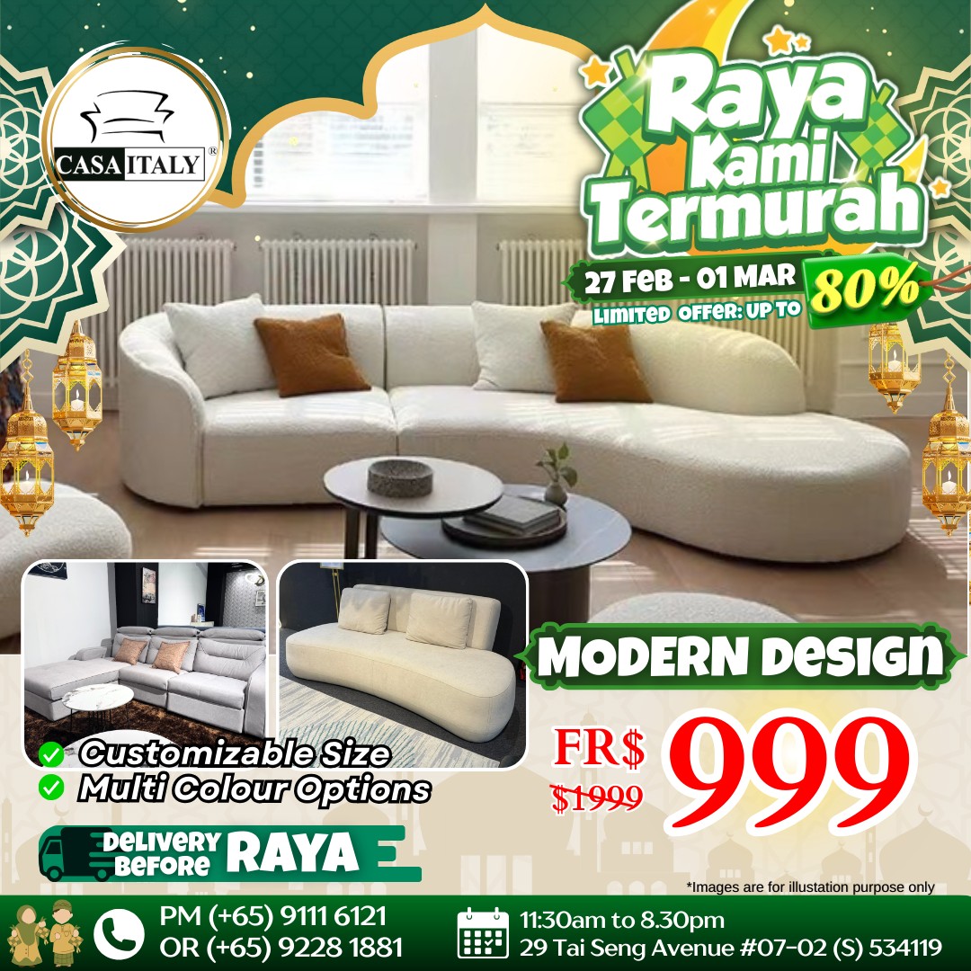 Casa-Italy-Raya-Furniture-Sale-Up-to-80-Off-1 27 February–1 March 2026: Casa Italy: Raya Furniture Sale Up to 80% Off – Must-Grab Deals for Home Refresh