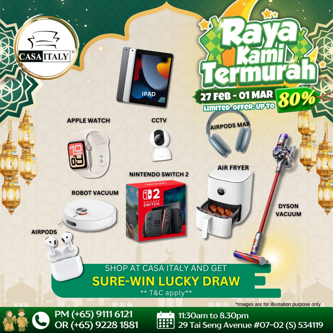 Casa-Italy-Raya-Furniture-Sale-Up-to-80-Off-12 27 February–1 March 2026: Casa Italy: Raya Furniture Sale Up to 80% Off – Must-Grab Deals for Home Refresh