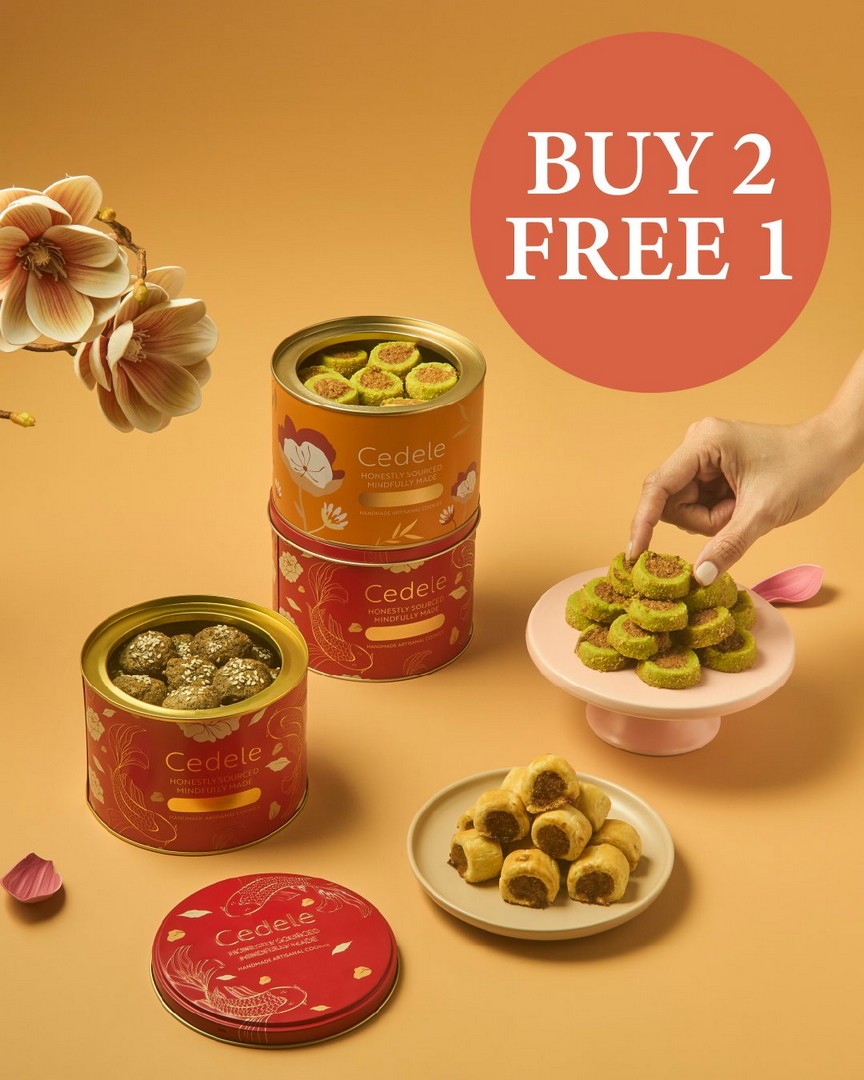Cedele-Buy-2-Get-1-FREE-Chinese-New-Year-Cookie-Tins-Promotion 19 February 2026 onwards: Cedele Buy 2 Get 1 FREE Chinese New Year Cookie Tins Promotion – Handcrafted Festive Treats for Gifting and Gatherings