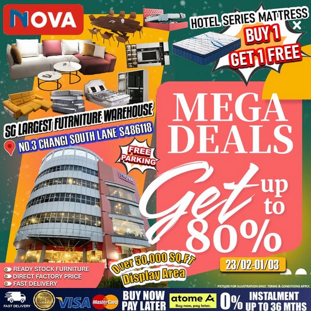 Nova-Furnishing-Changi-South-Mega-Furniture-Sale 23 February-1 March 2026: Nova Furnishing Changi South: Mega Furniture Sale Up to 80% Off