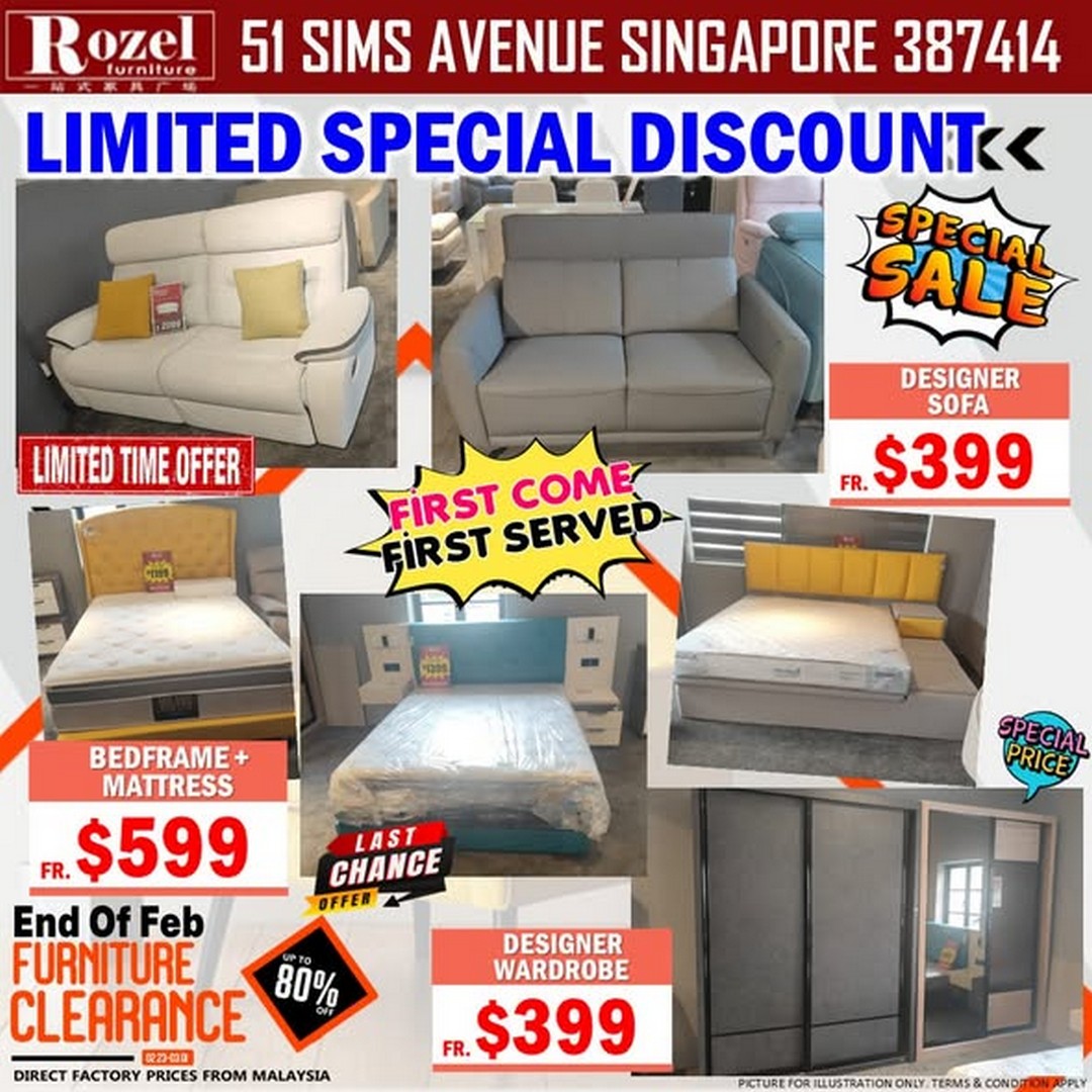 Rozel-Furnishing-Sims-Avenue-End-of-February-Furniture-Clearance-3 Now till 28 February 2026: Rozel Furnishing Sims Avenue: End of February Furniture Clearance Promotion – Amazing Deals on Sofas, Dining Sets, Beds & More