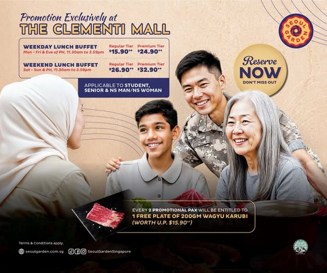 Seoul-Garden-Singapore-Student-Senior-NS-Lunch-Buffet-Promotion 19 February 2026 onwards: Seoul Garden Singapore Student, Senior & NS Lunch Buffet Promotion at The Clementi Mall with Free 200g Wagyu Karubi