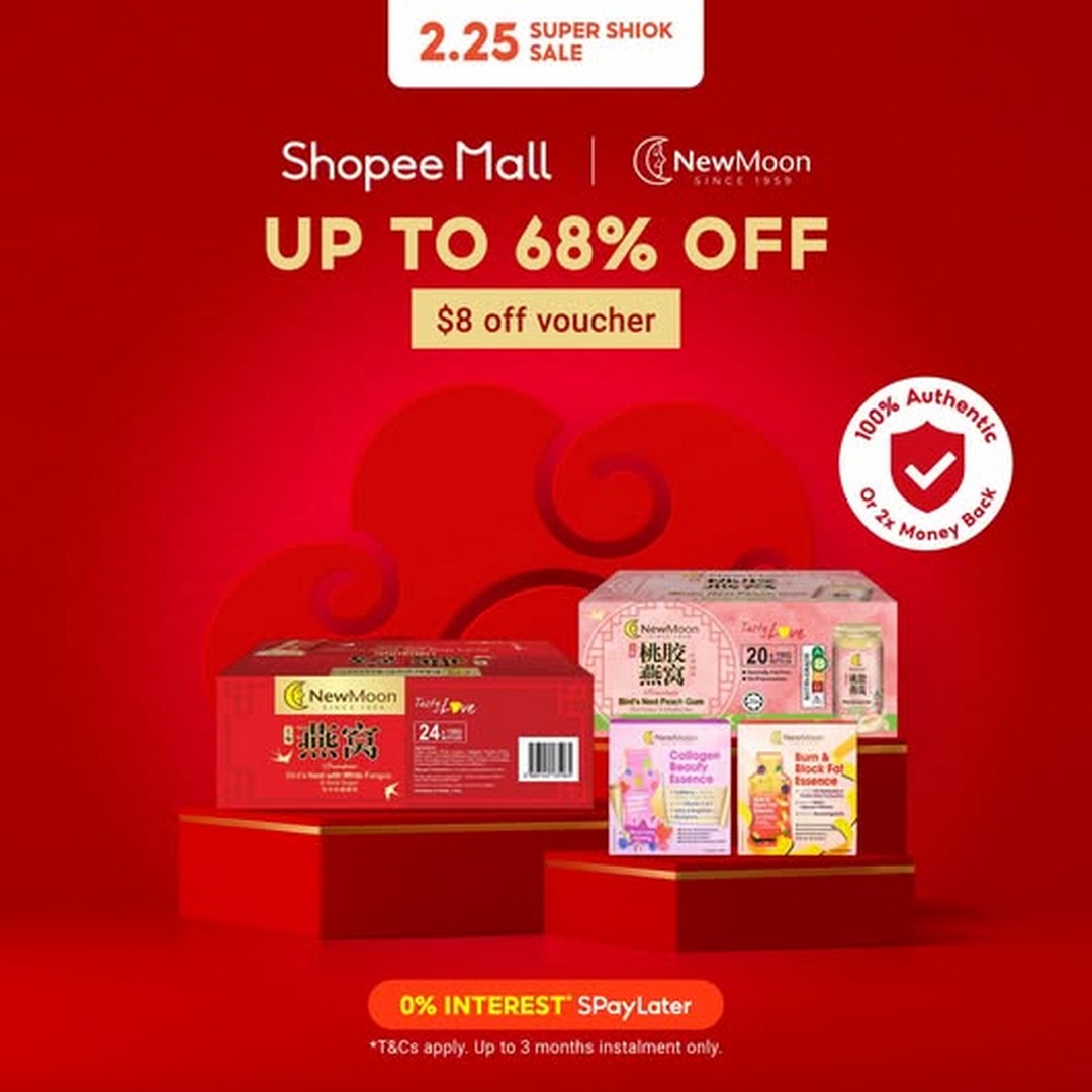 Shopee-Singapore-New-Moon-Sale 25 February 2026: Shopee Singapore: New Moon Sale: Up to 68% Off & $8 Voucher Promotion