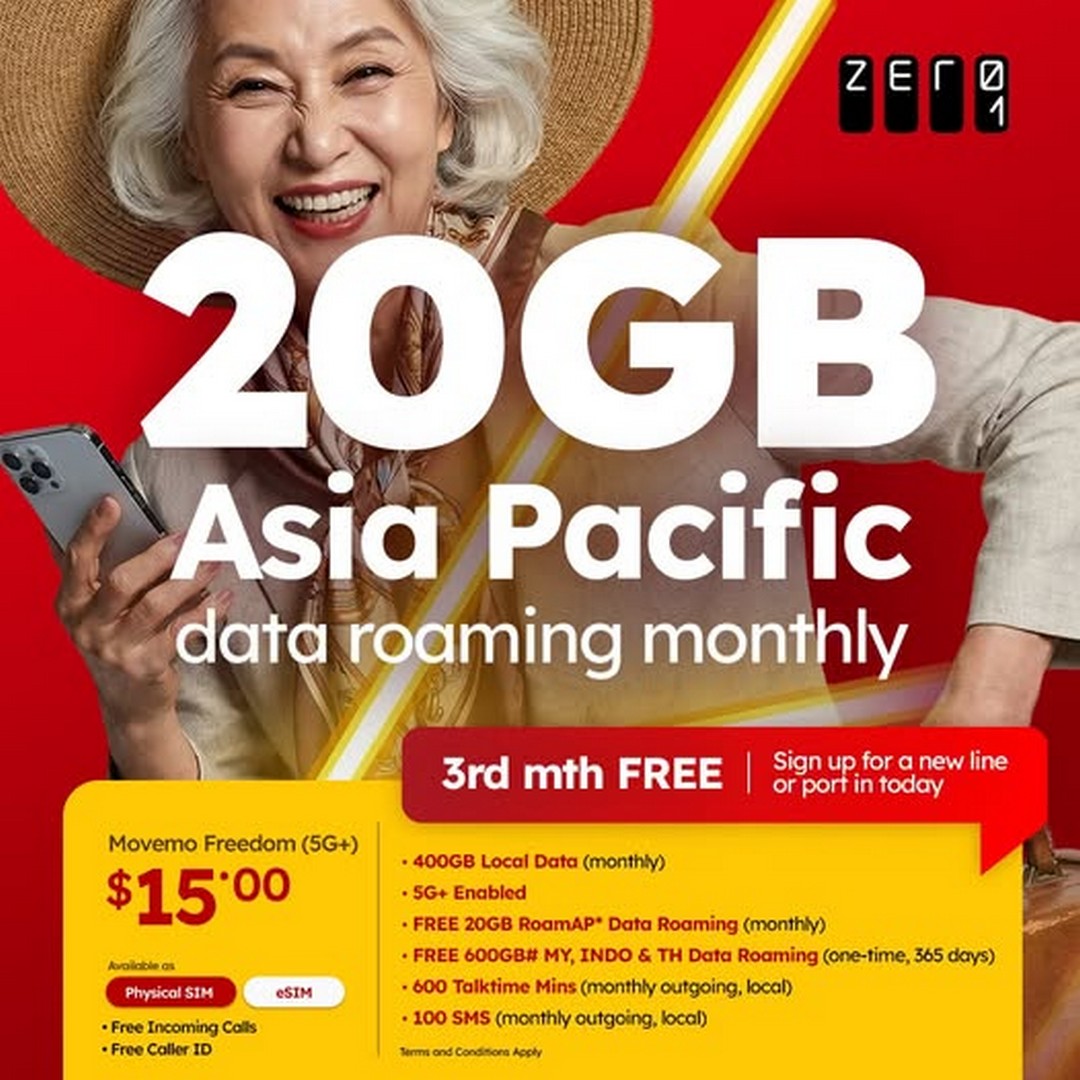 Zero1-Streamo-Freedom-5G-15-Plan-Promotion 19 February 2026 onwards: Zero1 Streamo Freedom (5G) $15 Plan Promotion – 400GB Local Data with Free 20GB RoamAP Monthly & 600GB Regional Roaming Giveaway