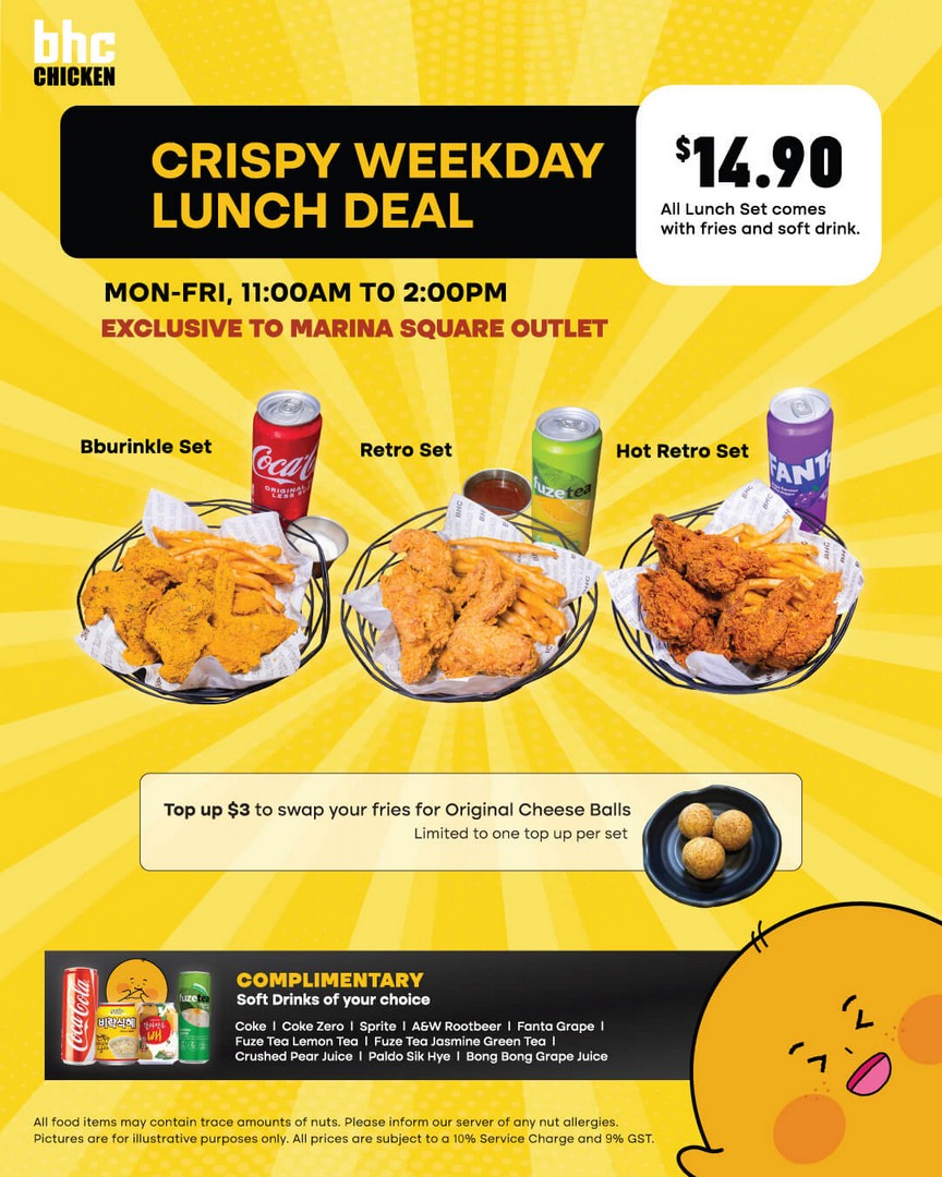 BHC-Chicken-Singapore-Crispy-Weekday-Lunch-Deal 2 March 2026 onwards: BHC Chicken Singapore: Crispy Weekday Lunch Deal at $14.90 Promotion